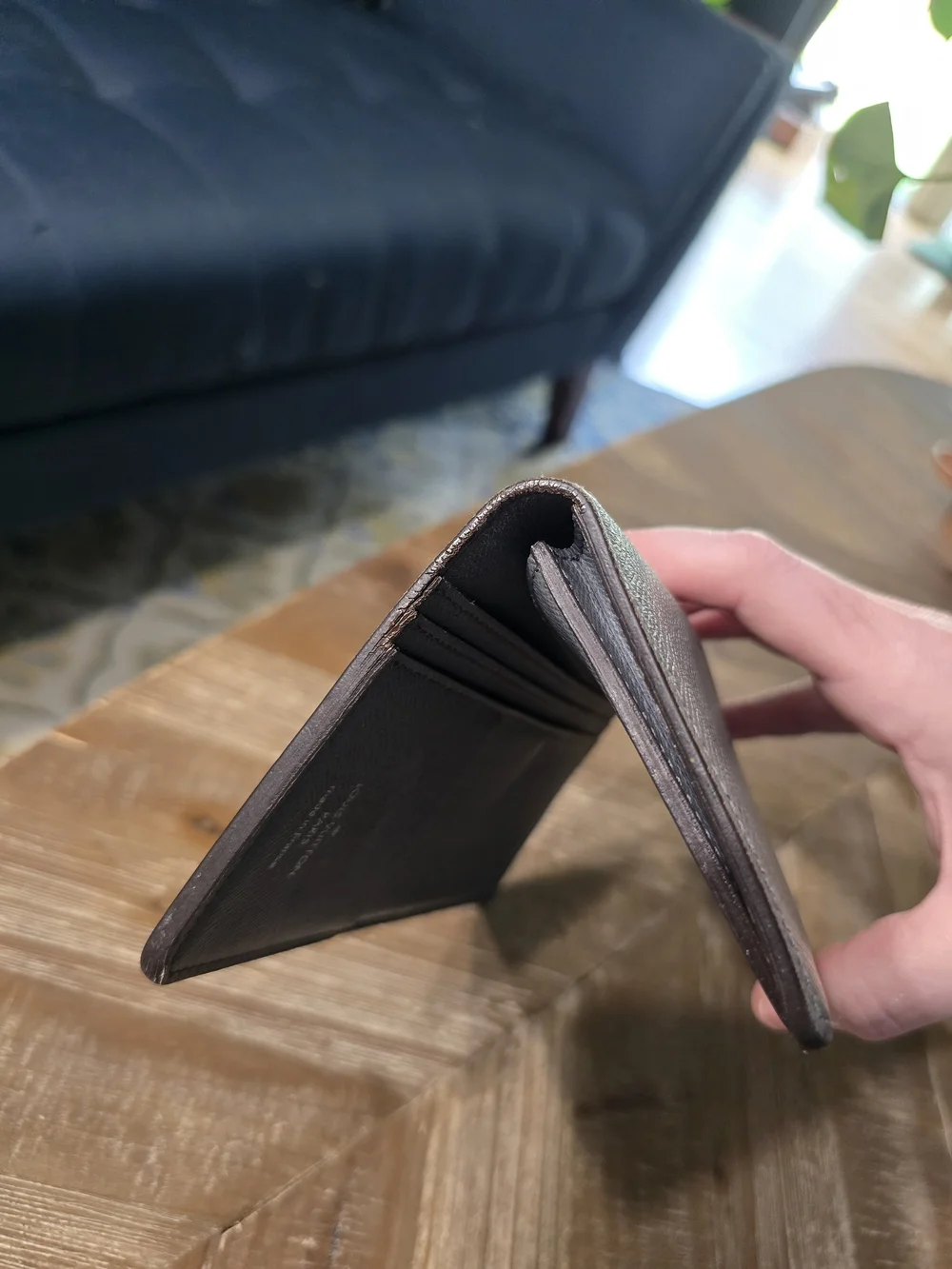 Authentic Louis Vuitton Taiga Brazza Long Wallet Gray Bifold